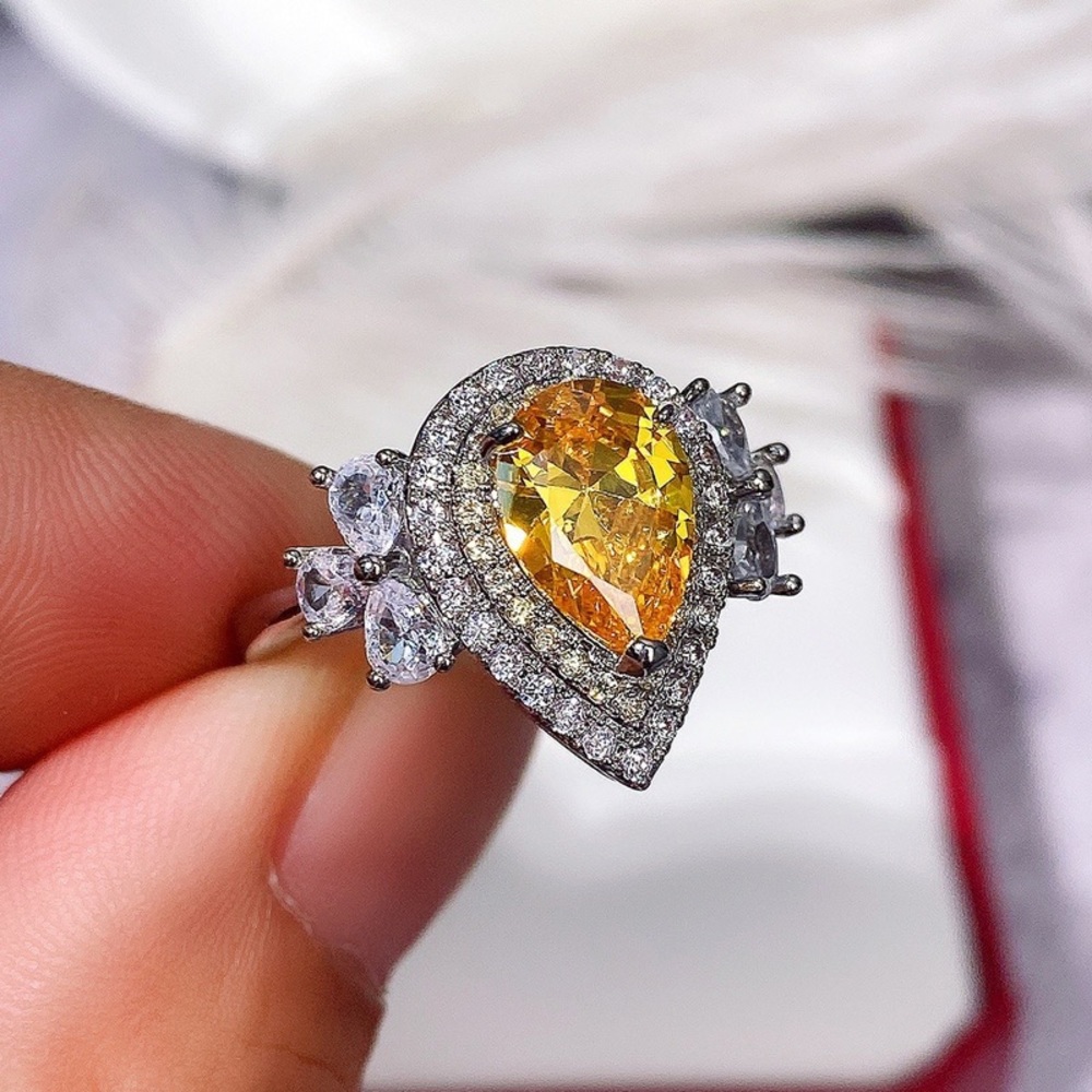 New Women’s 925 Silver Beautiful Romantic Zircon Ring - Picture 5 of 6